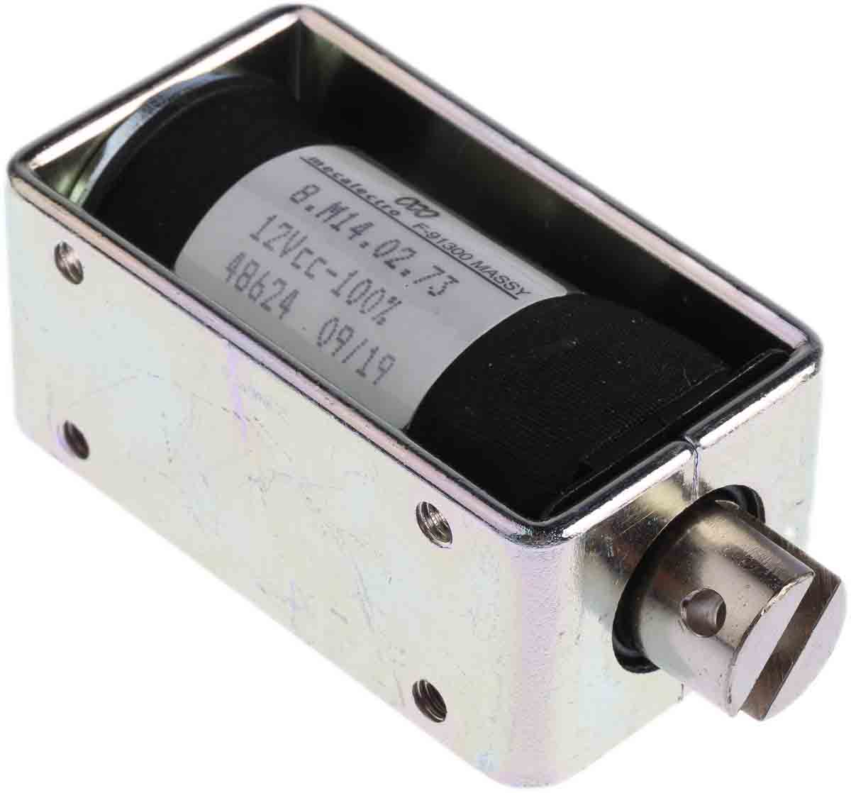 Mecalectro Linear Solenoid, 12 V dc, 2 → 8N, 57.7 x 32 x 25.4