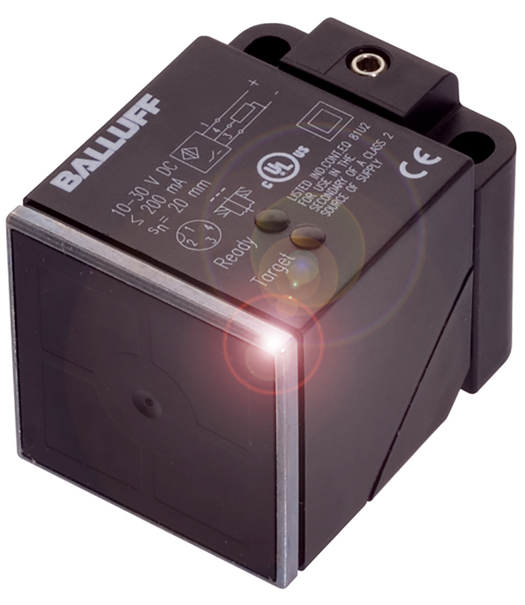 BALLUFF Inductive Block Proximity Sensor, M12, 20 mm Detection, PNP NO/NC, 10 → 30 V dc