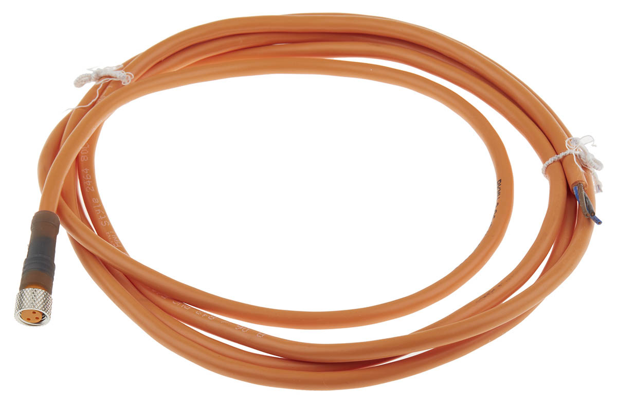 SMC 3 way M8 to Free End Sensor Actuator Cable, 2 m