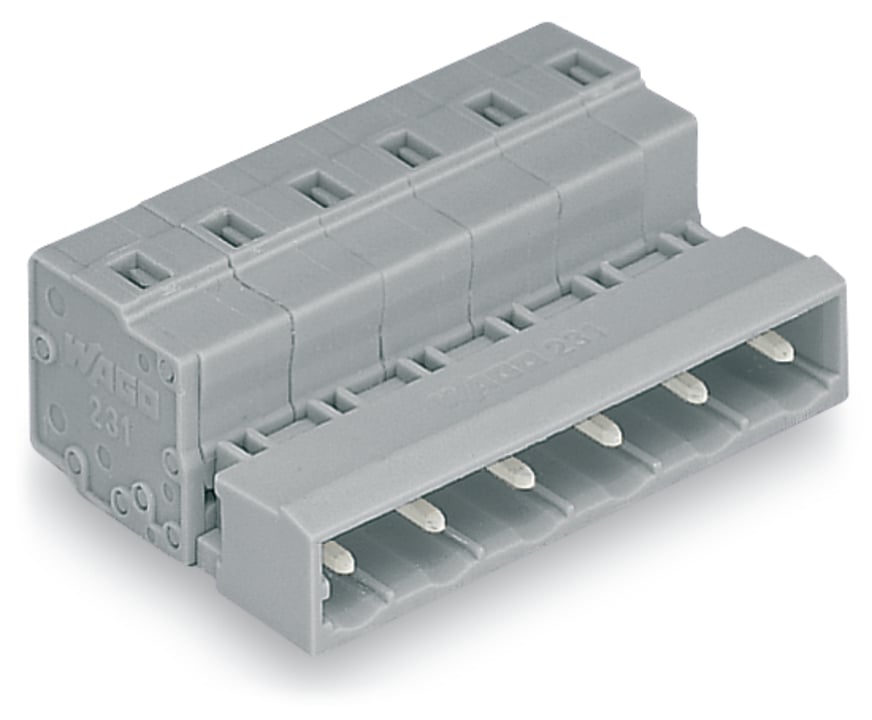 WAGO 731 Series Male Lighting Connector, 5-Pole, Male, 5-Way, Cable Mount, 12A