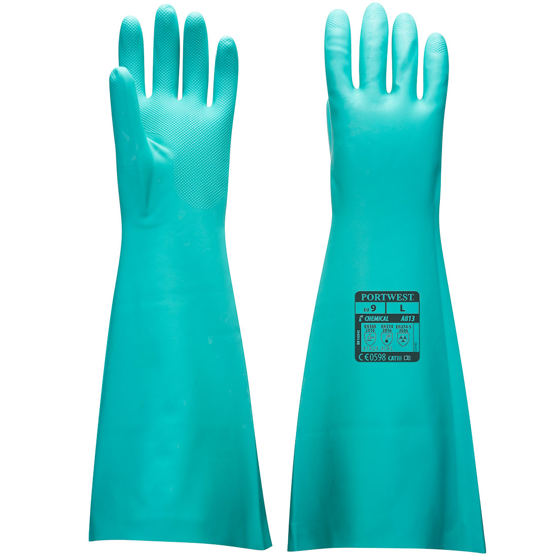 Portwest A813 Green Nitrile Work Gloves, Size L