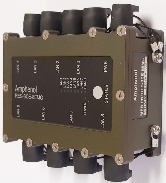 Amphenol Socapex Managed 8 Port Ethernet Switch