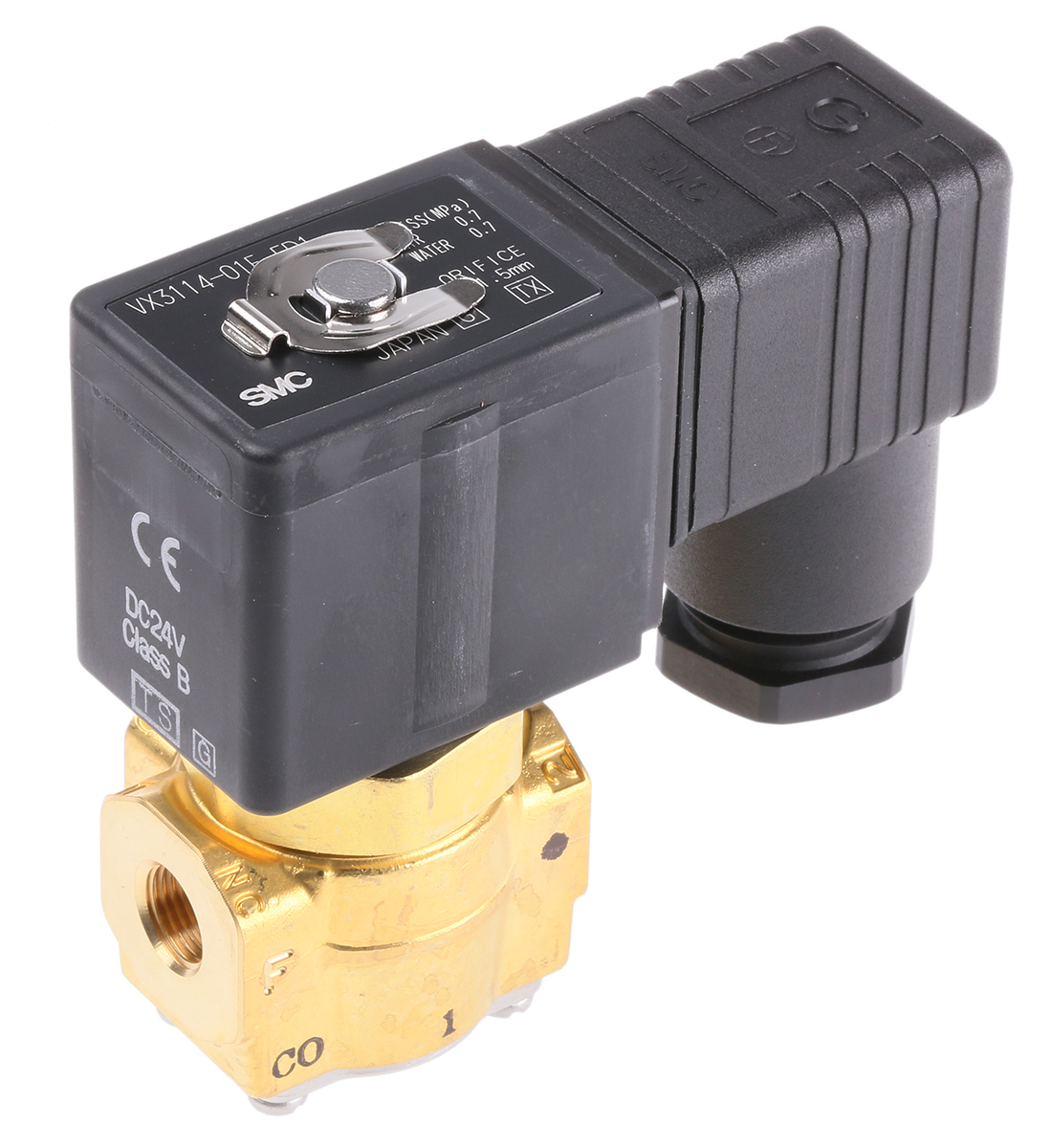 SMC Solenoid Valve VX3114-01F-5D1, 3 Port, Common, 24 V 1/8 in G