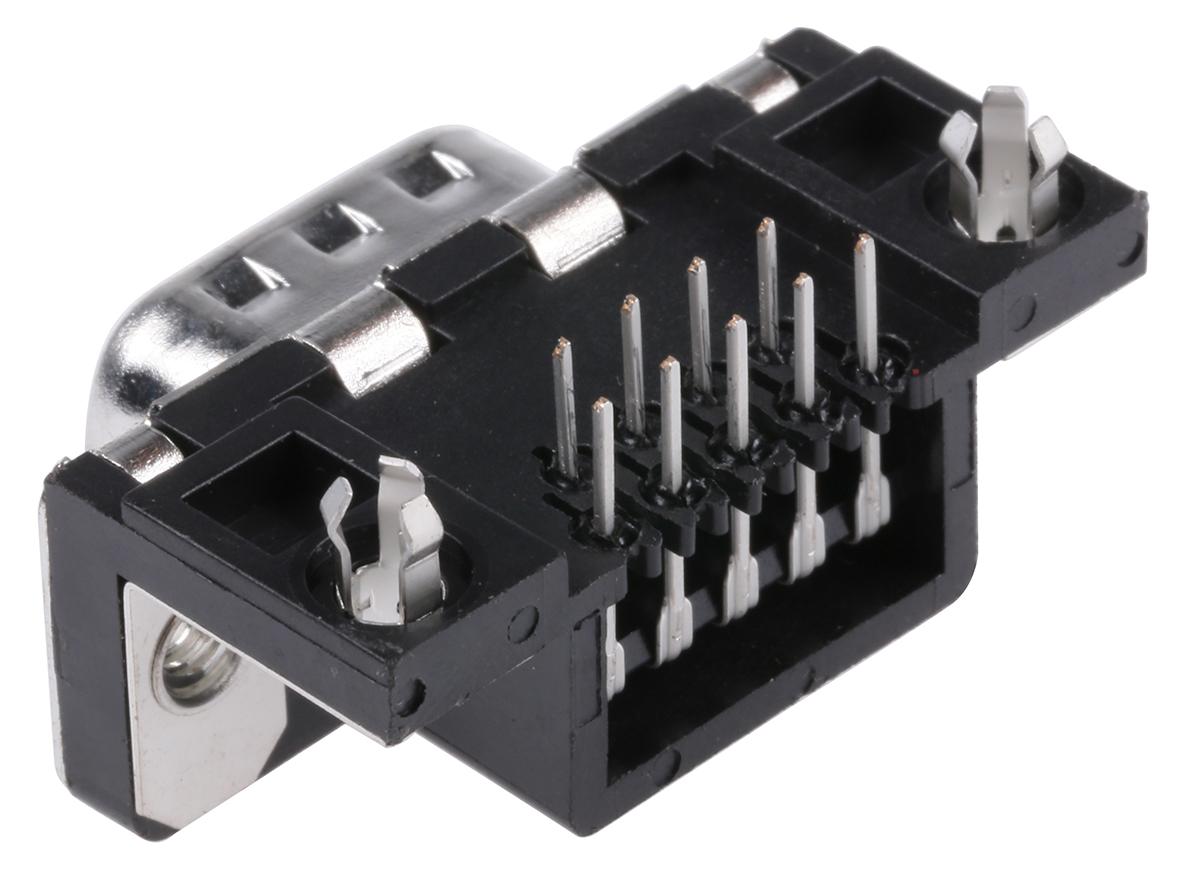 Amphenol Communications Solutions Delta D 9 Way Right Angle Through Hole D-sub Connector Plug, 2.74mm Pitch, with 4-40