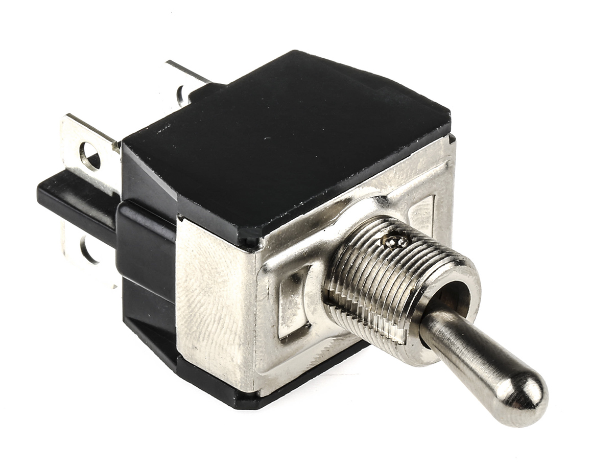 APEM Toggle Switch, Panel Mount, On-Off, DPST, Tab Terminal