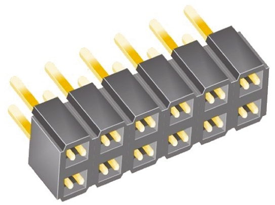 Samtec SLW Series Straight Through Hole Mount PCB Socket, 12-Contact, 2-Row, 2.54mm Pitch, Solder Termination