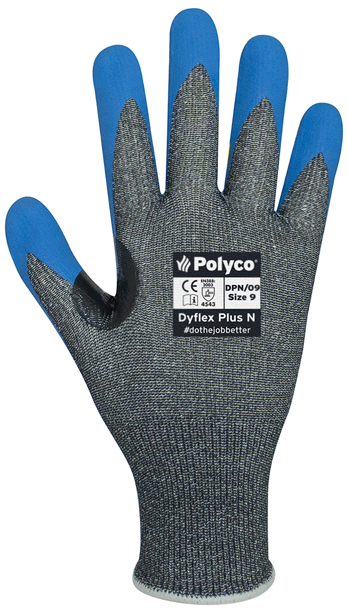 Polyco Healthline Dyflex Grey Nitrile Nitrile Work Gloves, Size 8, Nitrile Foam Coating
