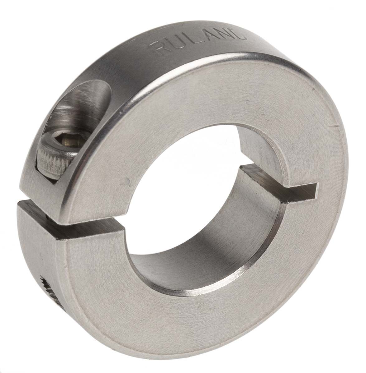 Ruland Shaft Collar, One Piece, Clamp Screw, Bore 16mm, OD 30mm, W 8mm, Stainless Steel