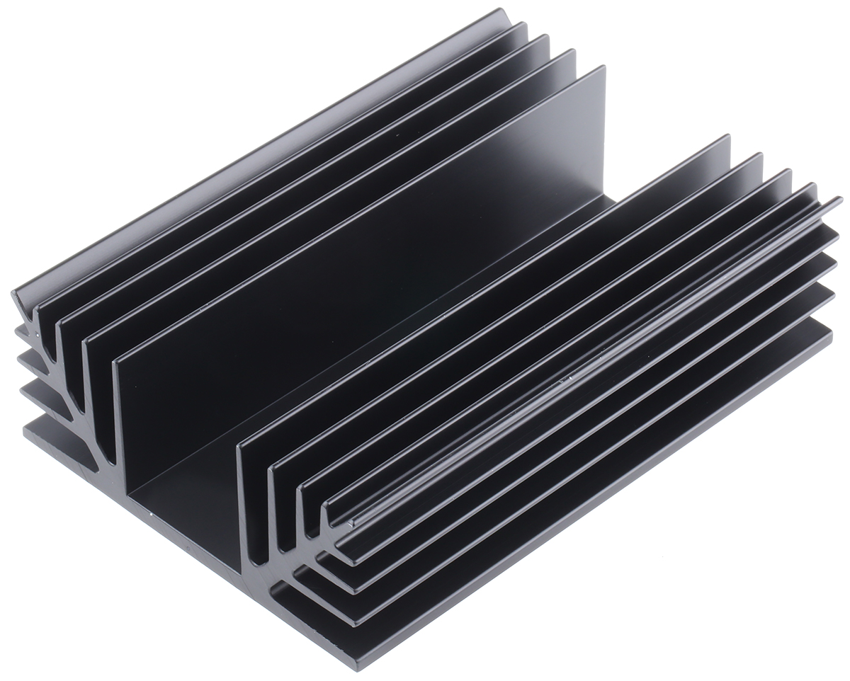 RS PRO Heatsink, Universal Rectangular Alu, 1.25°C/W, 125 x 88 x 35mm