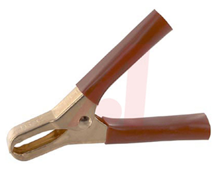 Mueller Electric Crocodile Clip, Copper Contact, 75A, Red