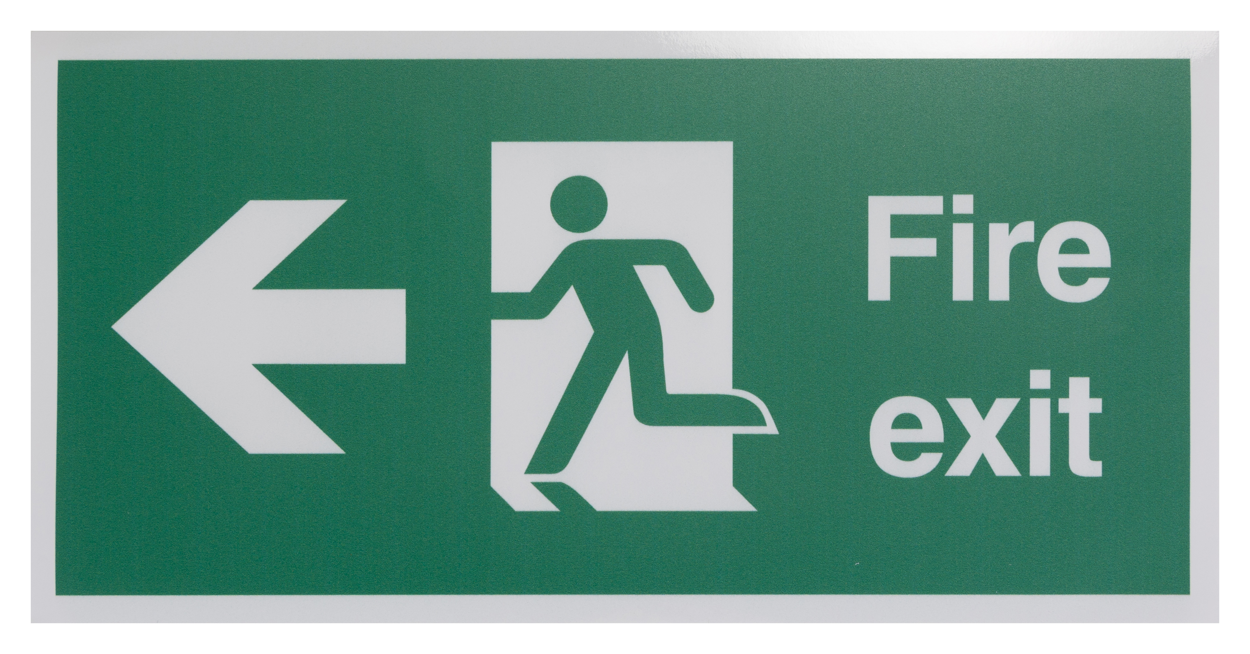 Vinyl Polyester Fire Exit Left, Fire Exit, English, Exit Sign