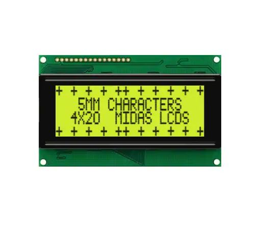 Midas MC42005A6W-SPTLY-V2 Alphanumeric LCD Display Yellow-Green, Transflective