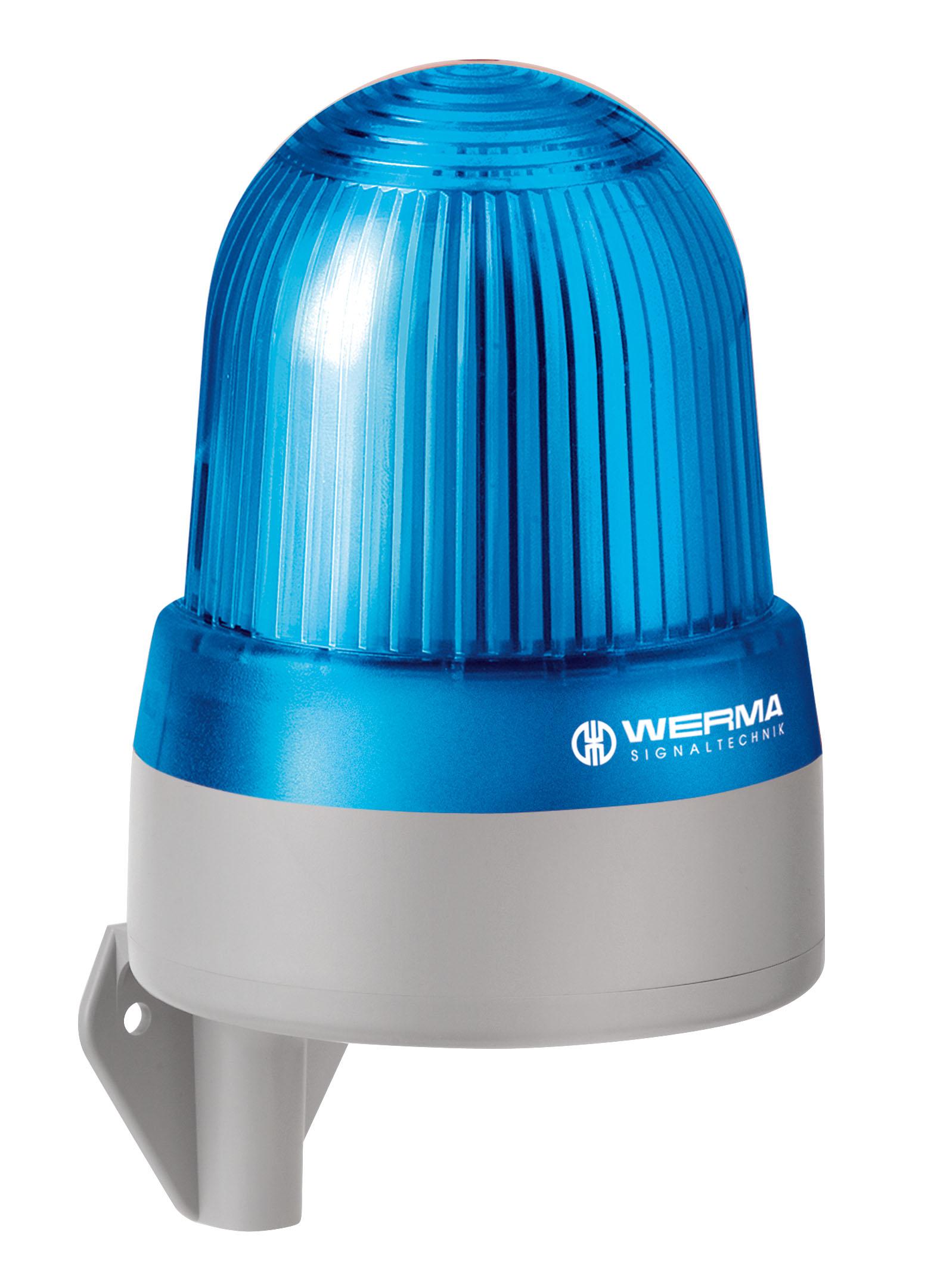 Werma 433 Series Blue Sounder Beacon, 24 V, IP65, Wall Mount, 114dB at 1 Metre