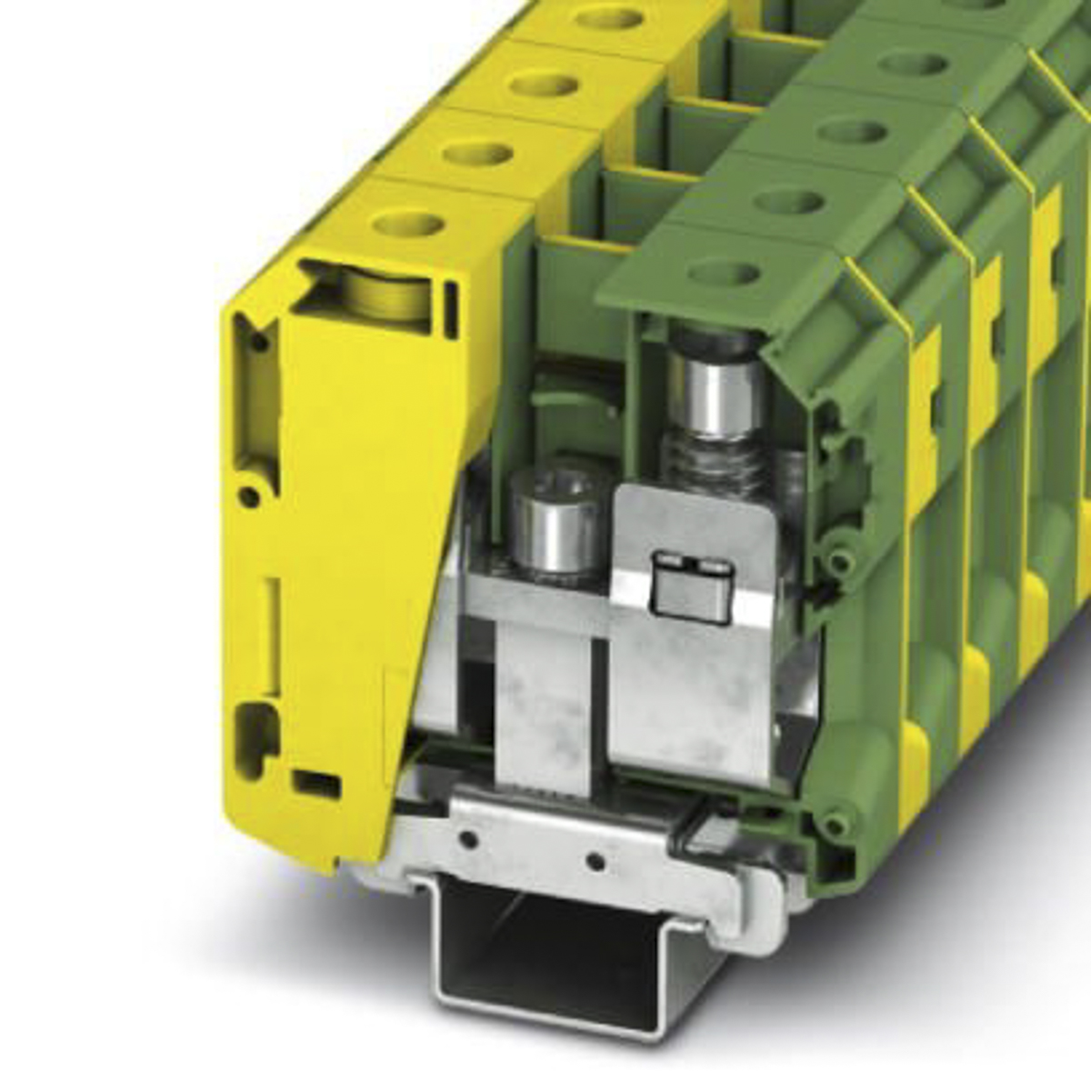 Phoenix Contact UKH 70-PE/S Series Green, Yellow DIN Rail Terminal Block, 16 → 70mm², Single-Level, Screw