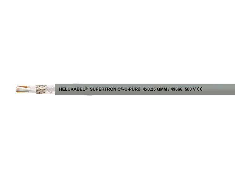 Helukabel SUPERTRONIC-C Control Cable, 5 Cores, 0.34 mm² 22 AWG, Screened, Grey Polyurethane Sheath