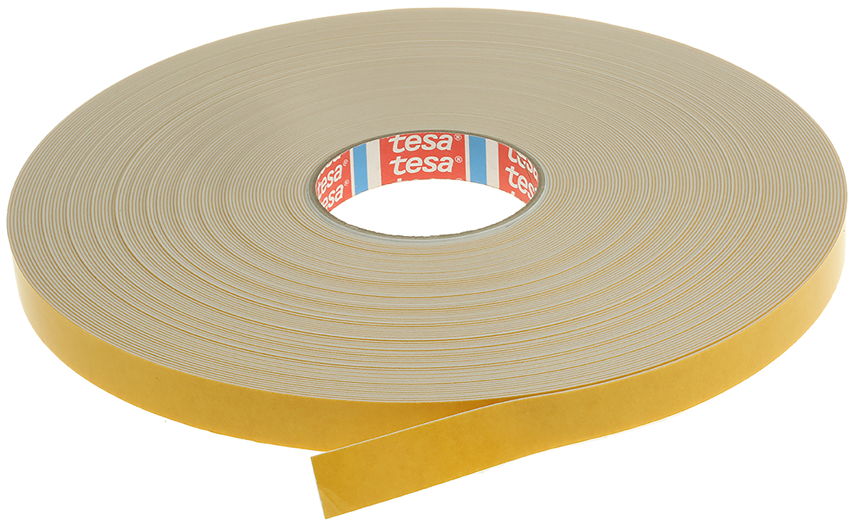 Tesa 4952 White Adhesive Foam Tape, 19.0mm x 50.0m, 1.15mm Thick