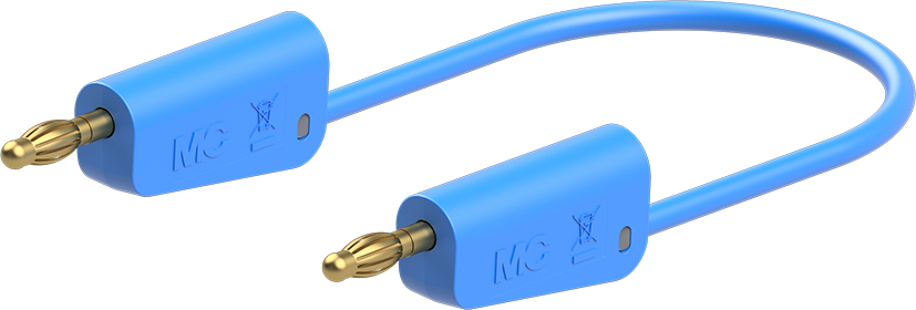 Staubli Test lead, 19A, 30V ac, Blue, 2m Lead Length