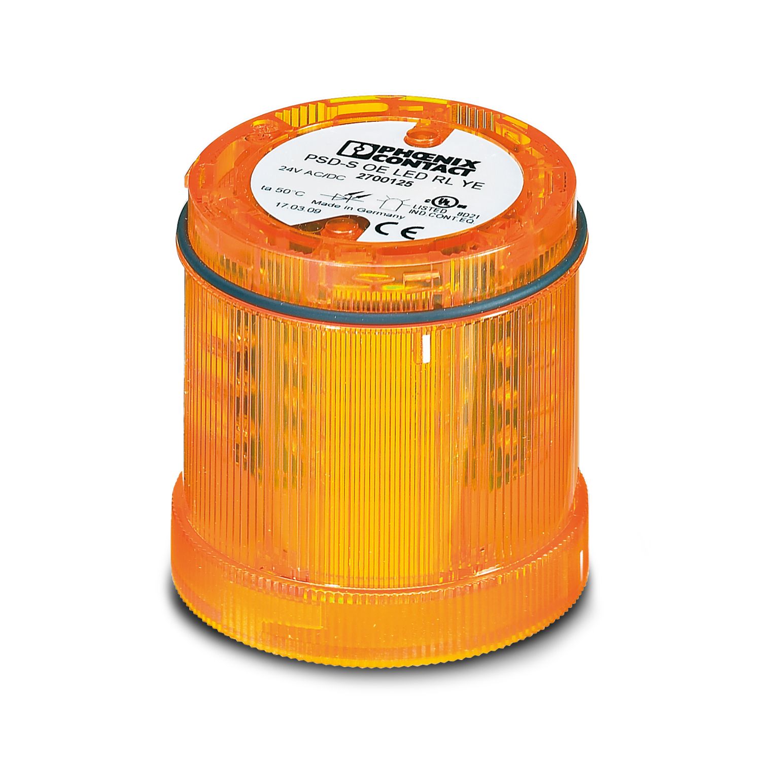 Phoenix Contact PSD Series Yellow Rotating Effect Flashing Light Element, 24 V ac/dc, LED Bulb, AC/DC, IP65