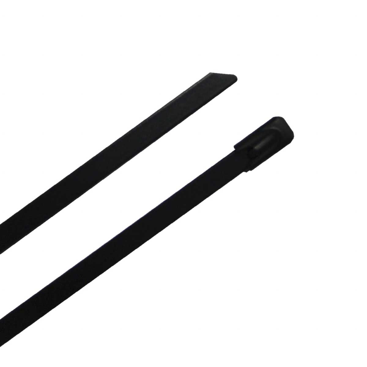 RS PRO Cable Tie, Ball Lock, 520mm x 12 mm, Black 316 Stainless Steel, Pk-100