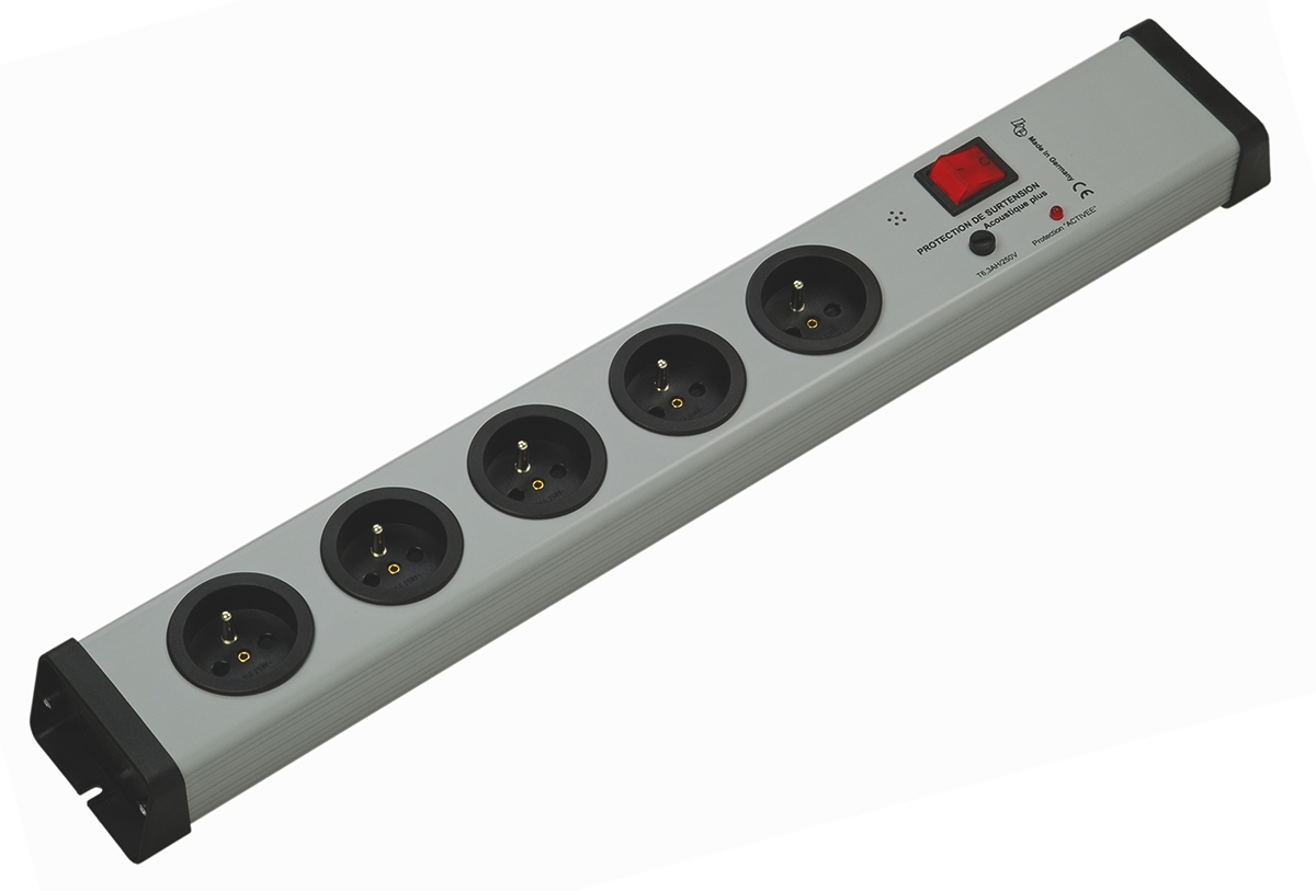 Bodo Ehmann Type E - French 5 Gang Power Distribution Unit, 16A, 250 V, Surge Protected