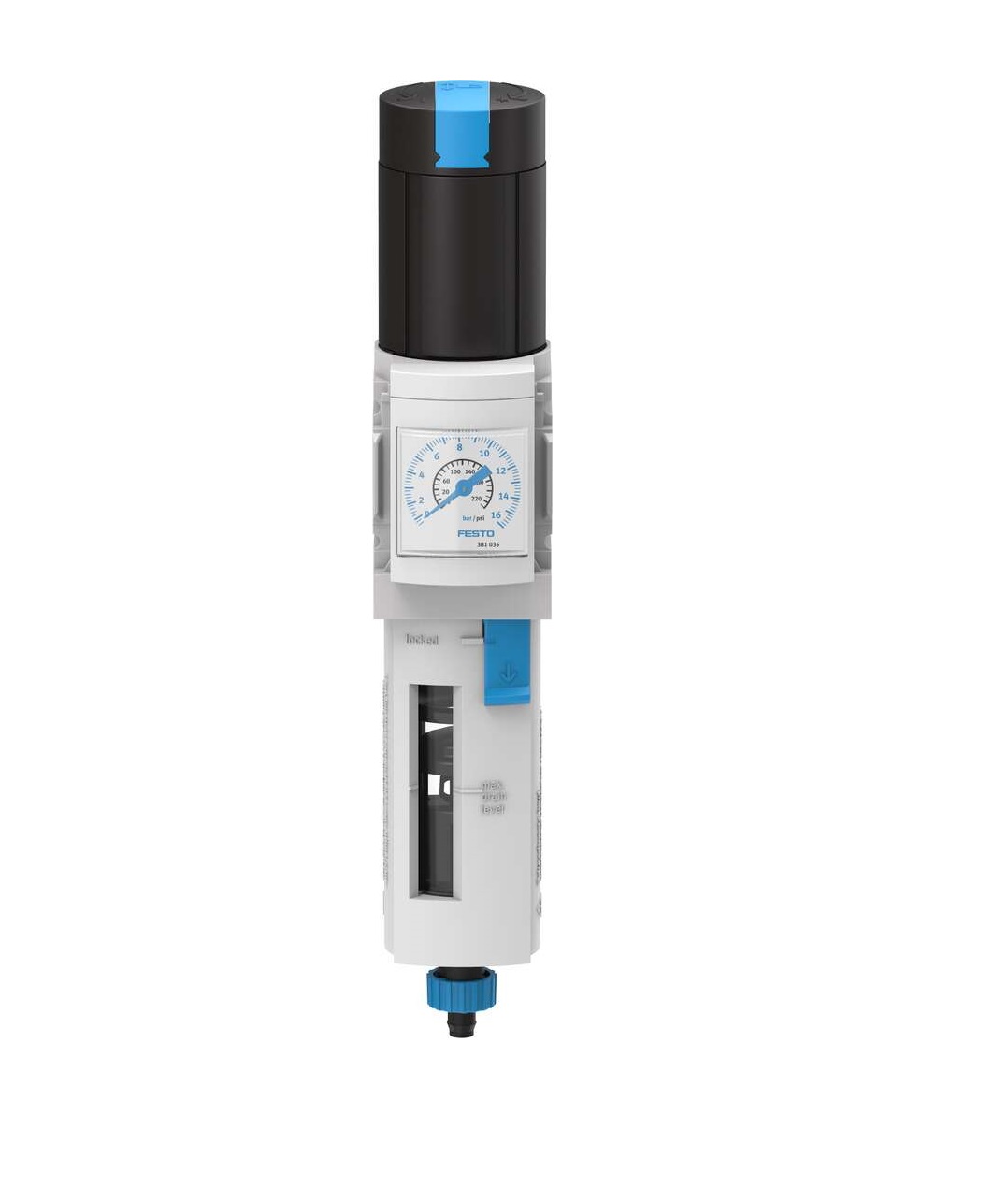 Festo MS4-LFR Polycarbonate Filter Regulator, 5μm, G 1/4, Automatic, 12 bar, 529146