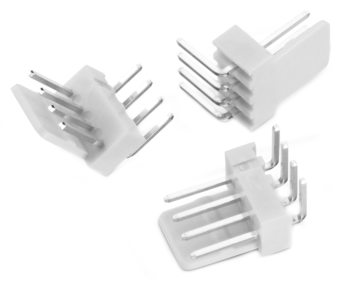 Wurth Elektronik WR-WTB Series Right Angle Through Hole Pin Header, 4 Contact(s), 2.54 mm Pitch, 1 Row, Unshrouded