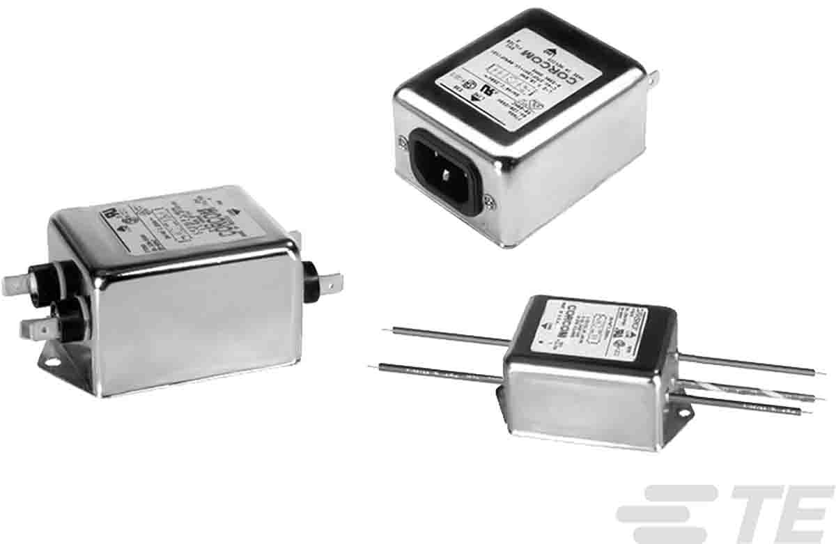 TE Connectivity, Corcom SK 10A 250 V ac 50/60Hz, Flange Mount RFI Filter, Fast-On, Single Phase