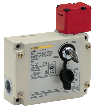 Omron D4BL Series Solenoid Interlock Switch, Power to Unlock, 24V dc