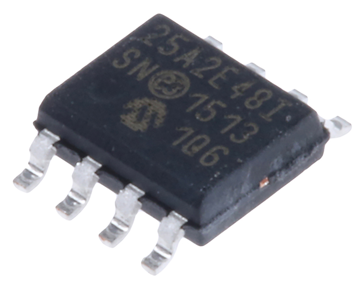 Microchip 25AA02E48-I/SN,  2 kB Serial EEPROM,  50 ns 8-Pin SOIC SPI