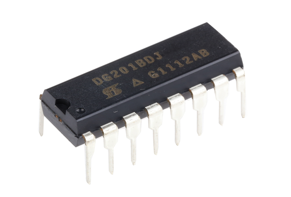 Vishay DG201BDJ-E3 Analogue Switch Quad SPST 12 V, 15 V, 18 V, 24 V, 5 V, 9 V, 16-Pin PDIP