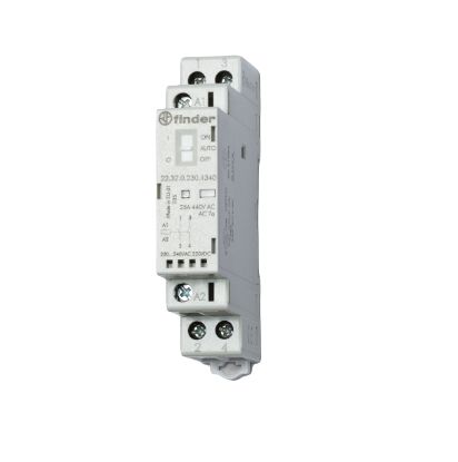 Finder 22 Contactor, 440 V ac Coil, 2-Pole, 120 A, 1 kW, 1 NO/1 NC, 440V