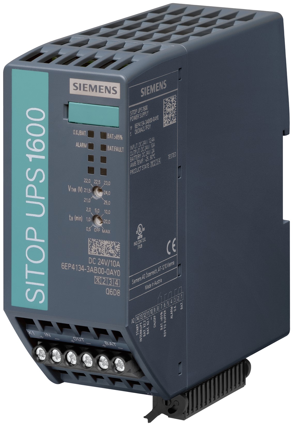 Siemens 22 → 29V dc Input DIN Rail Mount Uninterruptible Power Supply (240W)
