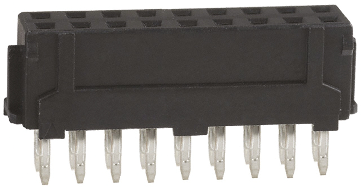 Hirose DF11 Series Straight Through Hole Mount PCB Socket, 18-Contact, 2-Row, 2.0mm Pitch, Solder Termination