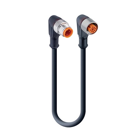 Lumberg Automation Male 4 way Threaded to Female 4 way Angled M12 Sensor Actuator Cable, 10 m