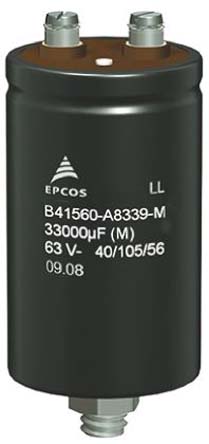 EPCOS 33000μF Aluminium Electrolytic Capacitor 40V dc, Screw Terminal - B41560A7339M600