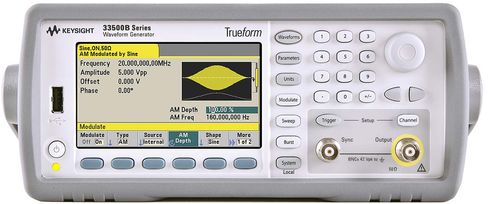Keysight Technologies 33509B Function Generator, 1μHz Min, 20MHz Max, FM Modulation, Variable Sweep - With RS