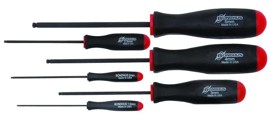 Bondhus Ball End Hexagon  Screwdriver, 1.5mm -5mm Tip