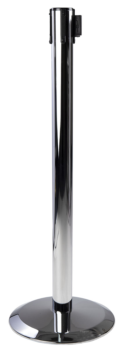 Tensator Black, Silver Retractable Barrier, 2.3m, Red Tape