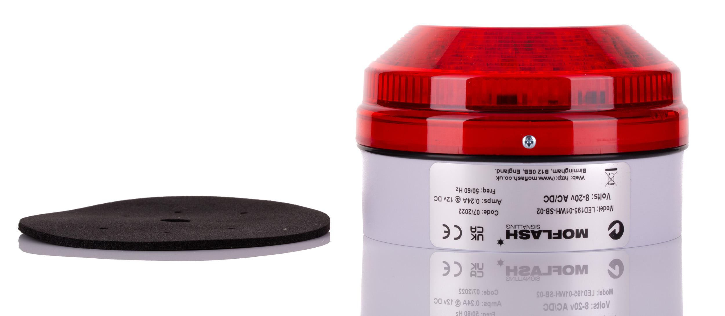 Moflash LED195 Series Red Multiple Effect Beacon, 8 → 20 V ac/dc, Surface Mount, Wall Mount, LED Bulb, IP65