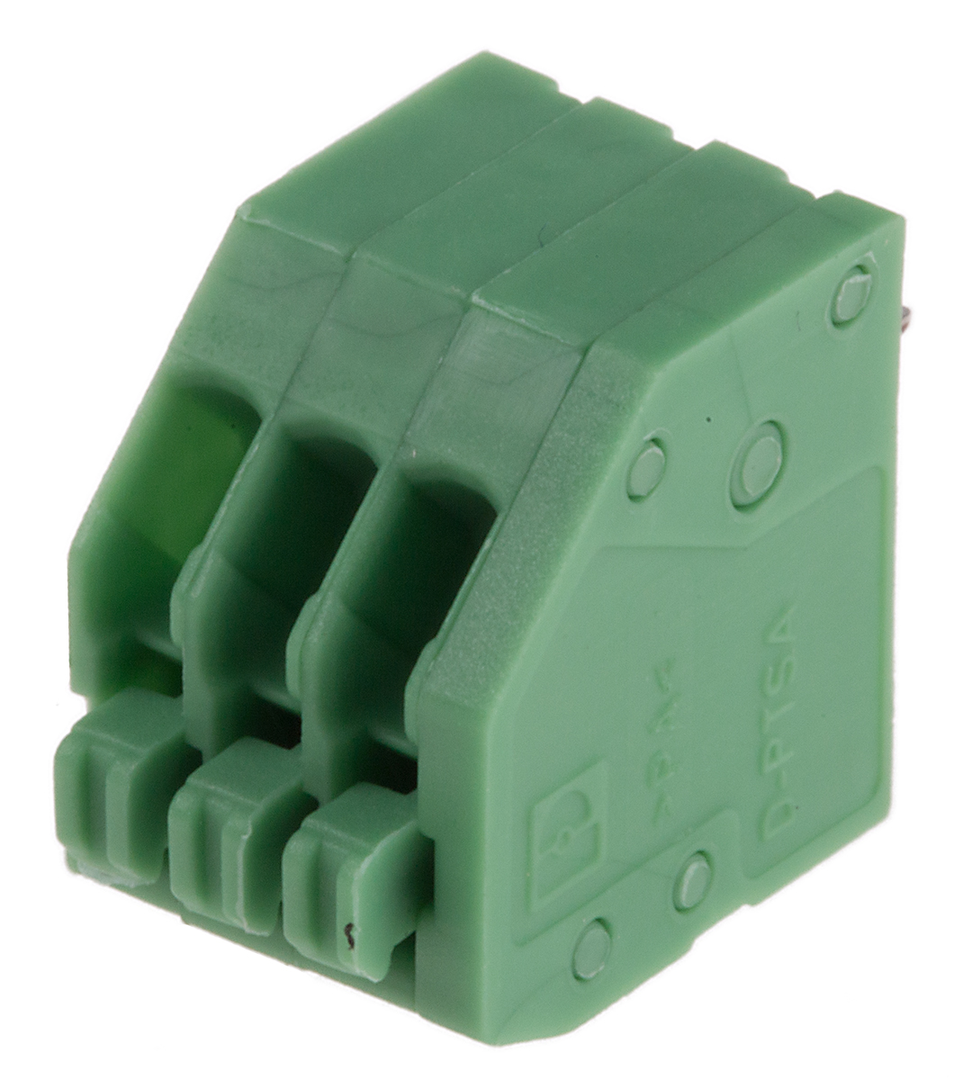Phoenix Contact PTSA Series PCB Terminal Block, 2.5mm Pitch, Through Hole Mount, Solder Termination