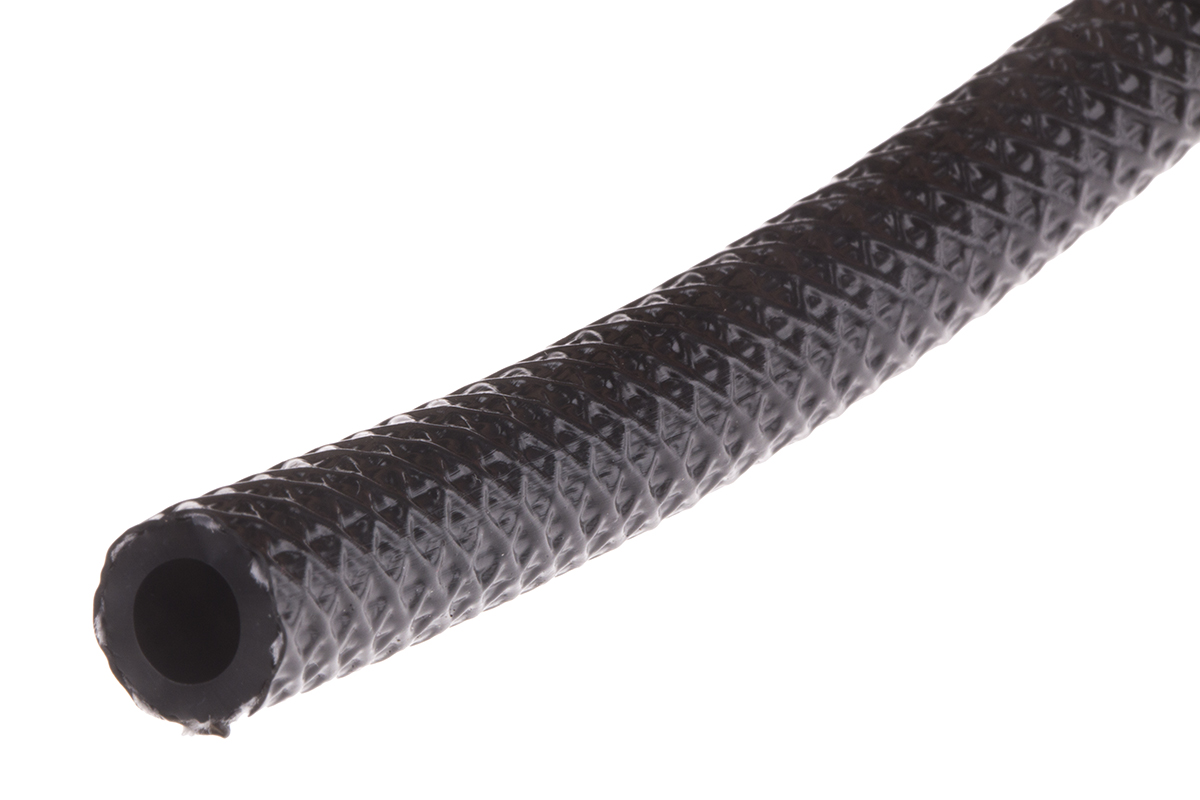 RS PRO PVC, Hose Pipe, 6.3mm ID, 10.5mm OD, Black, 30m