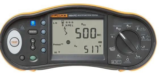 Fluke 1664 UK FTT Electrical Installation Tester Bundle, 50V