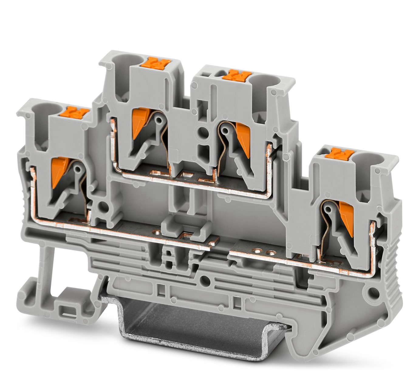 Phoenix Contact 3211480 PTTB 2.5-2BE Series Grey, 0.14 → 4mm², Push In Termination