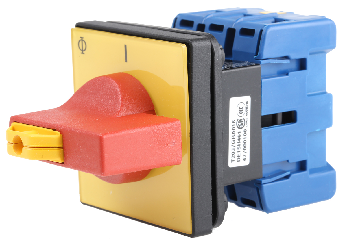 Kraus & Naimer 3P Pole Panel Mount Isolator Switch - 63A Maximum Current, 22kW Power Rating, IP65