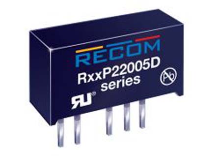Recom R05P DC-DC Converter, -5V dc/ -200mA Output, 4.5 → 5.5 V dc Input, 2W, Through Hole, +95°C Max Temp -40°C
