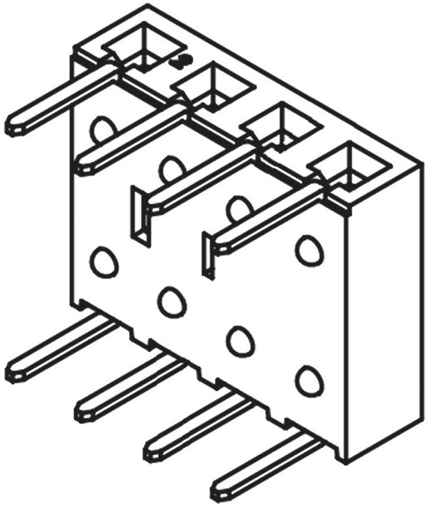 Samtec BCS Series Right Angle Through Hole Mount PCB Socket, 4-Contact, 1-Row, 2.54mm Pitch, Through Hole Termination