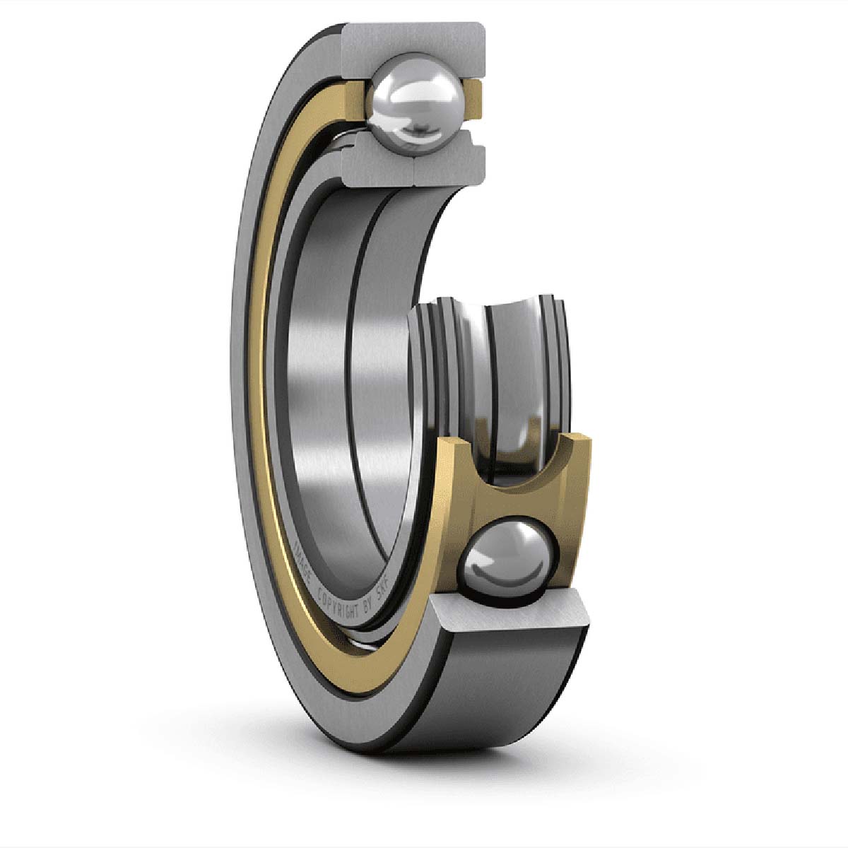SKF QJ 304 MA 1 Row Ball Bearing - 20 mm ID, 52 mm OD 15 mm Race Width