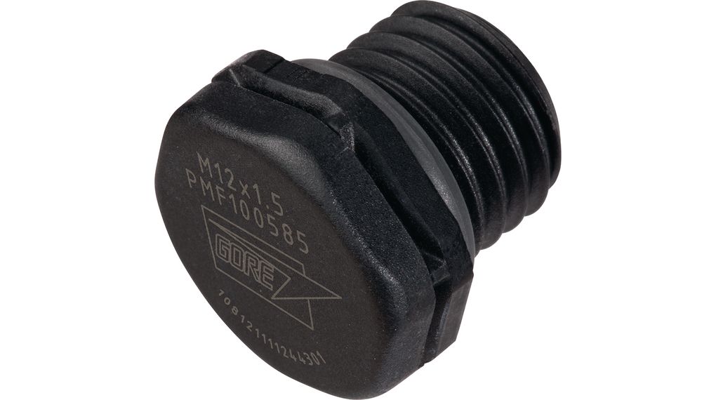 W.L. Gore PolyVent High Airflow Series M12x1.5 Screw-In, 15.55 x 17 mm Dia., 17mm W, For Use With Enclosures and