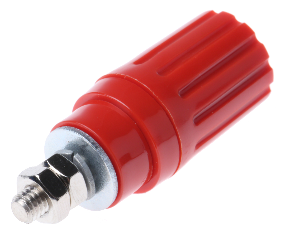 Hirschmann Test & Measurement 35A, Red Binding Post With Brass Contacts and Nickel Plated