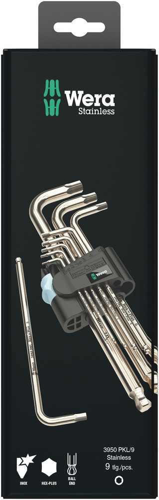 Wera 9 piece L Shape Metric, 1 x 1.5x90mm